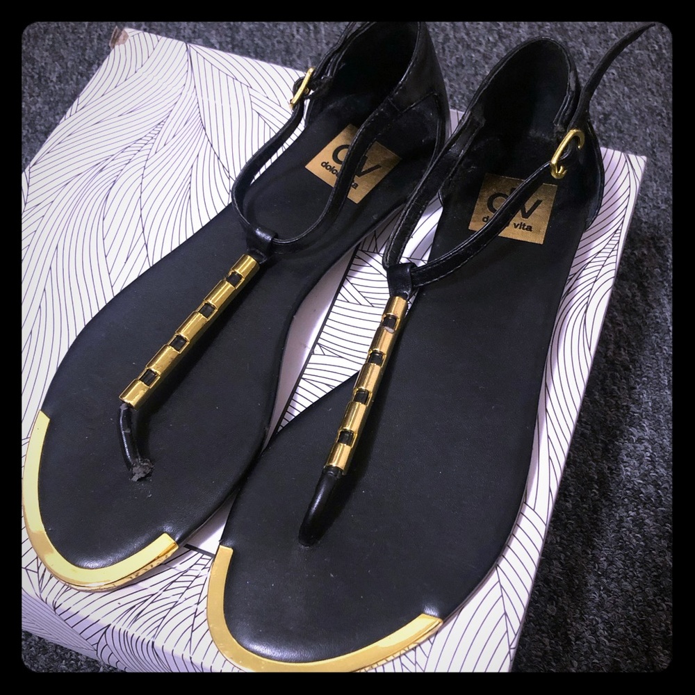 Dolce vita black vegan leather sandals